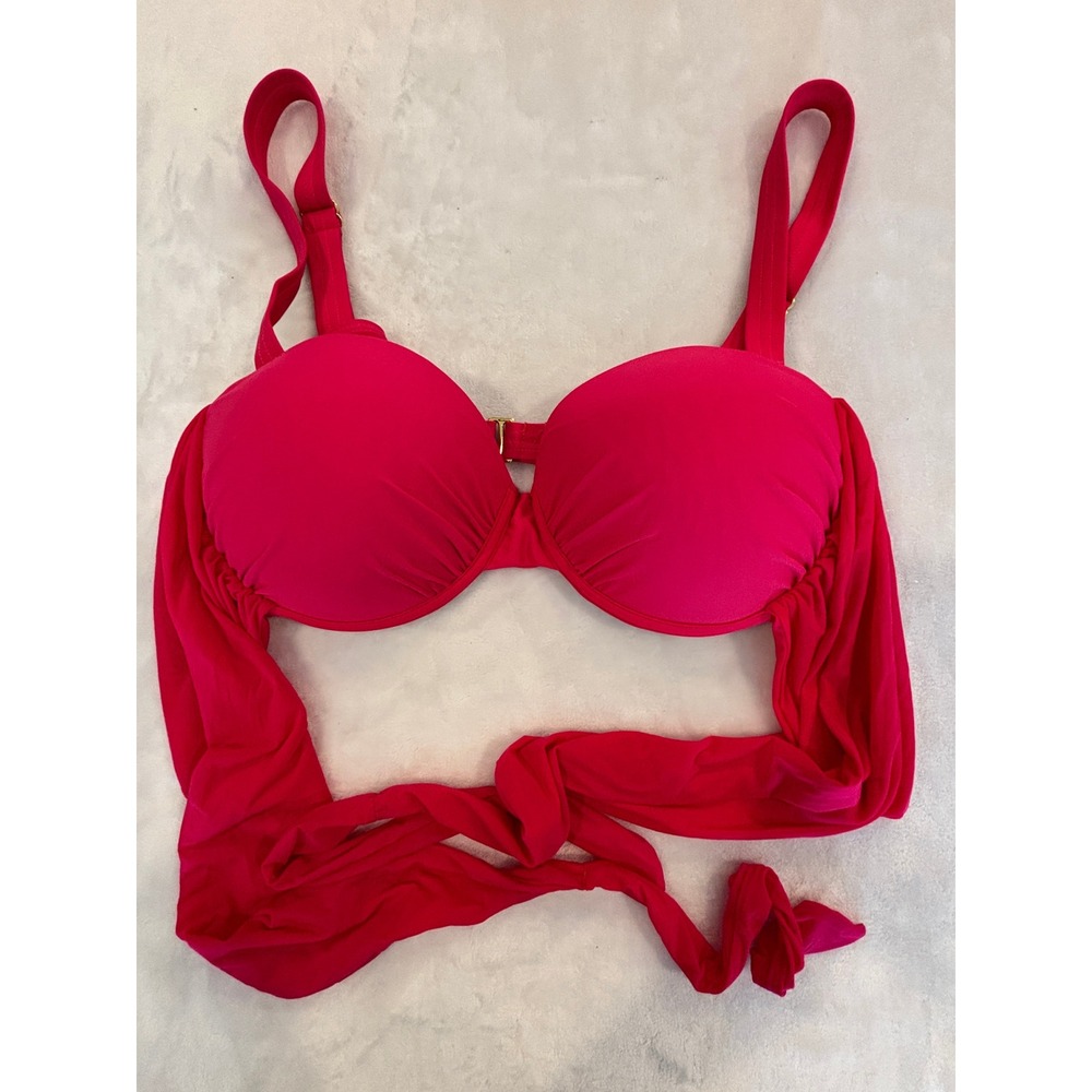 GabiFresh Swim Sexy Hot Pink Underwire Wrap Bikini Top 12D/DD 64-1243-1